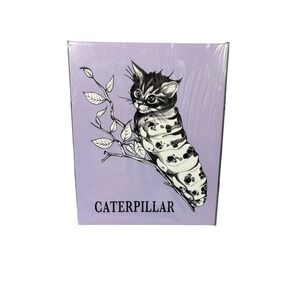 Cute Cat Print Art Purrmaid Caterpillar Lavender Teal Kitten Fantasy 2 pieces